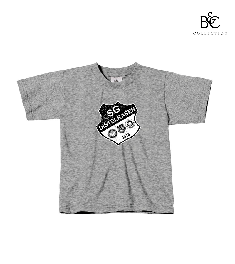 B&C Kinder T-Shirt Sports Grey "Uwe Frontprint"