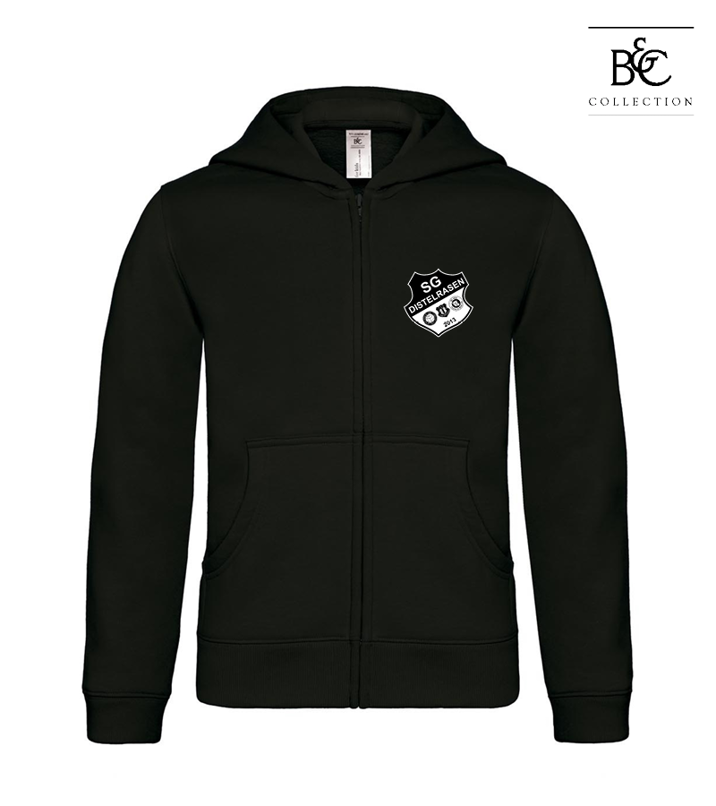 B&C Kinder Zipped Hoodie Black "Anton"