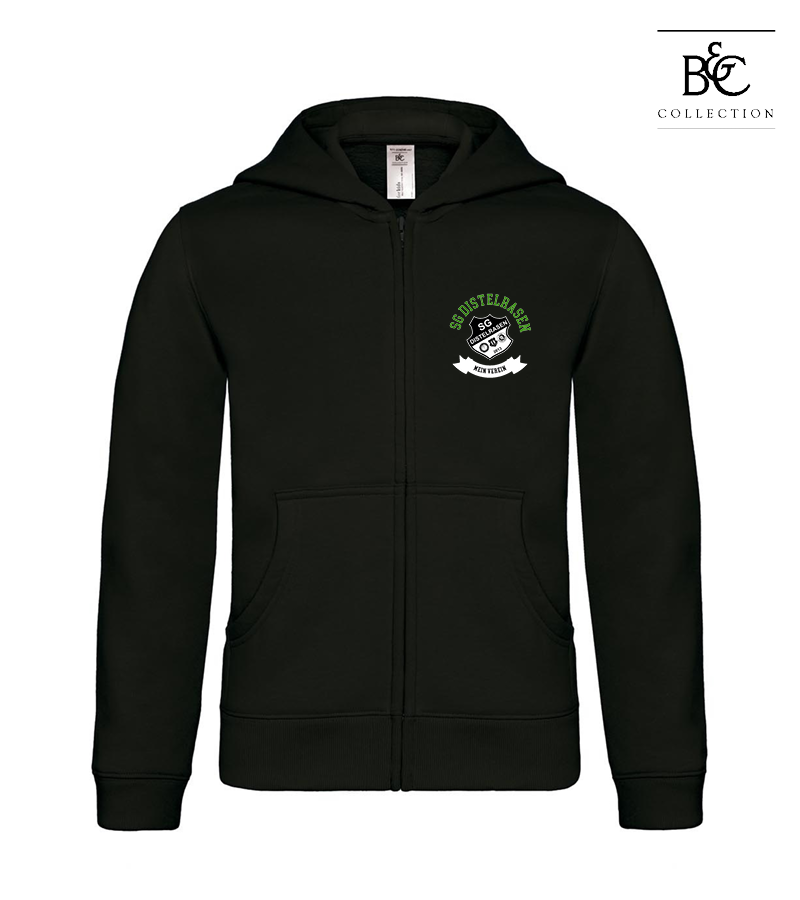 B&C Kinder Zipped Hoodie Black "Bono"