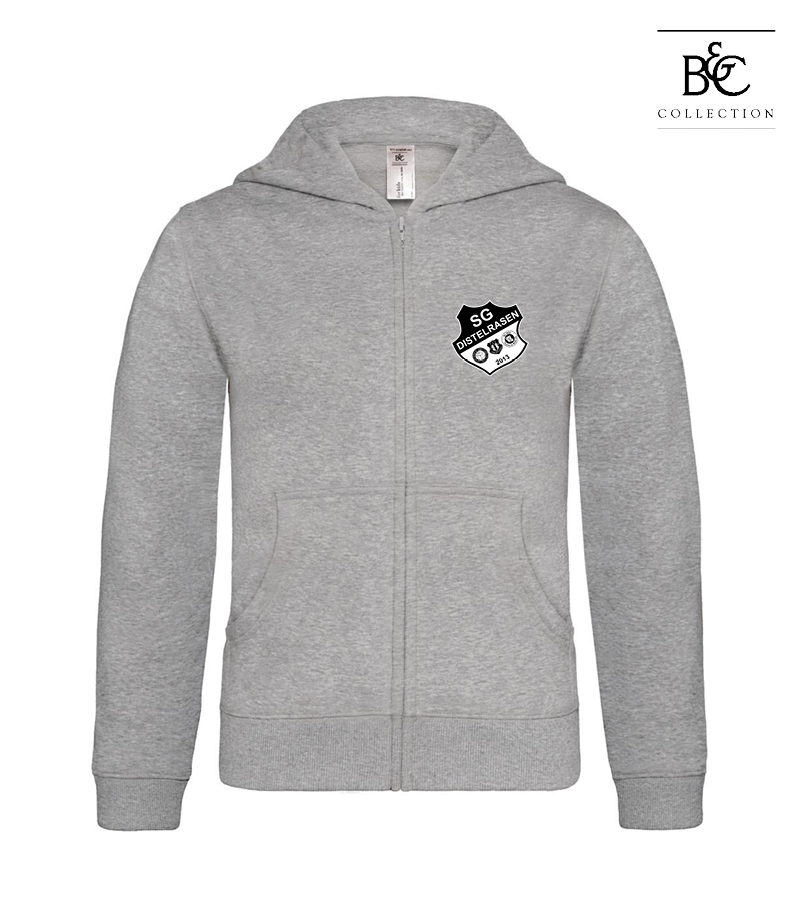 B&C Kinder Zipped Hoodie Heather Grey "Anton"