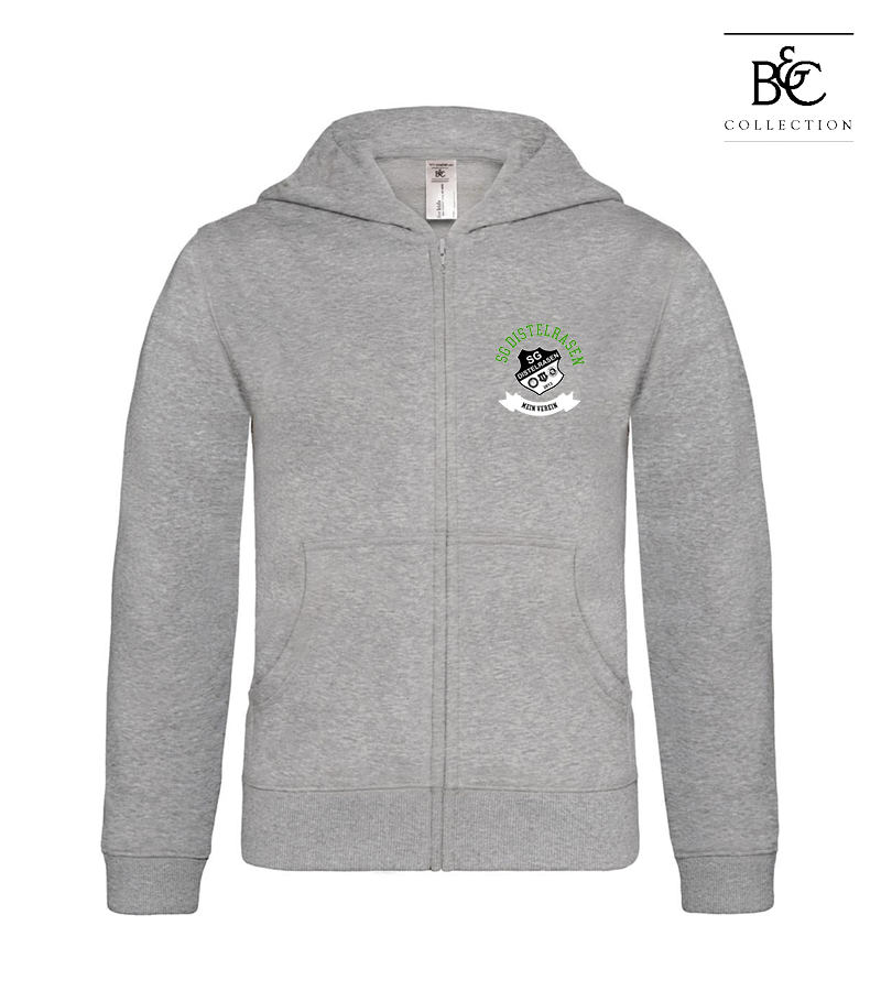 B&C Kinder Zipped Hoodie Heather Grey "Bono"