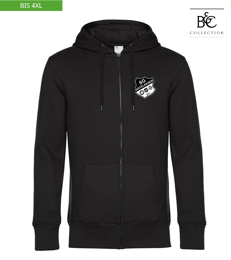 B&C Herren Zipped Hoodie Black Pure "Anton"