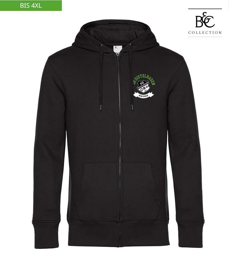 B&C Herren Zipped Hoodie Black Pure "Bono"