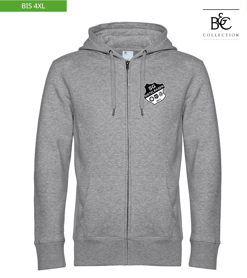 B&C Herren Zipped Hoodie Heather Grey "Anton"
