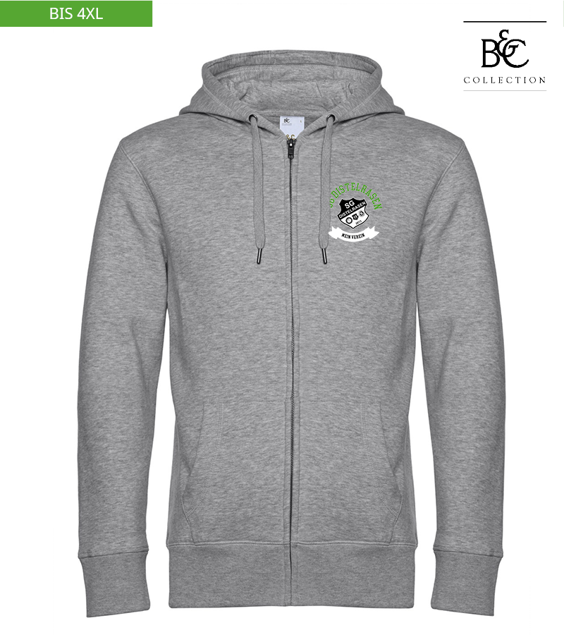 B&C Herren Zipped Hoodie Heather Grey "Bono"