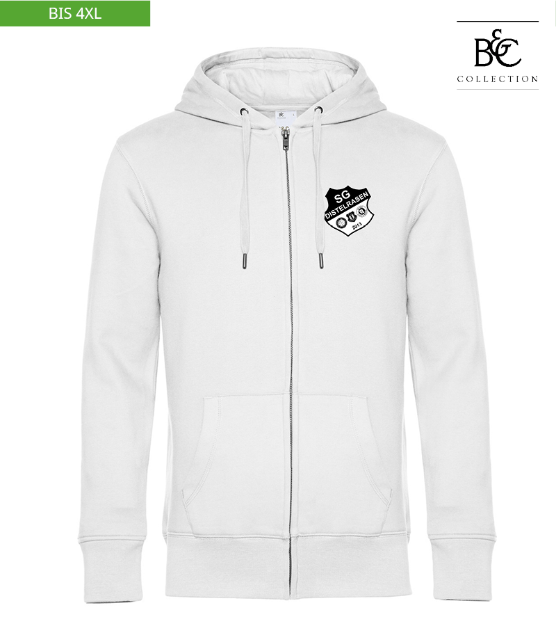 B&C Herren Zipped Hoodie White "Anton"