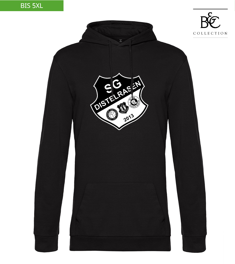 B&C Herren Hoodie Black Pure "Anton Frontprint"
