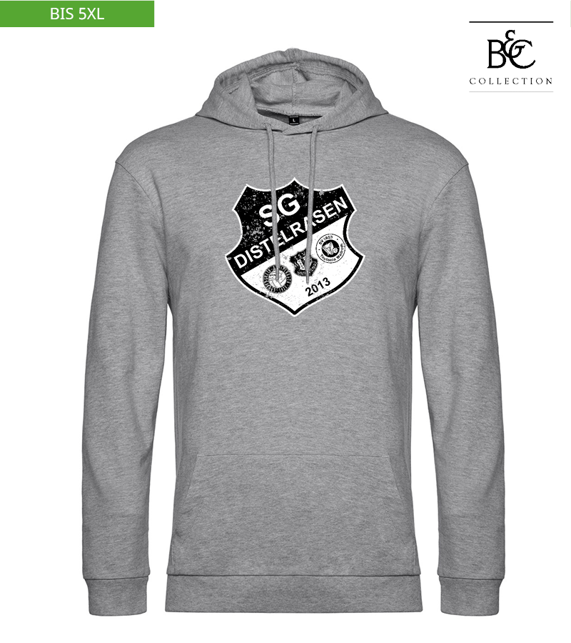 B&C Herren Hoodie Heather Grey "Uwe Frontprint"