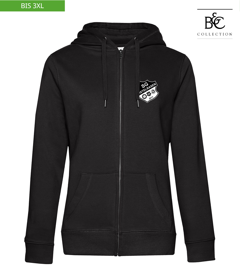 B&C Damen Zipped Hoodie Black Pure "Anton"
