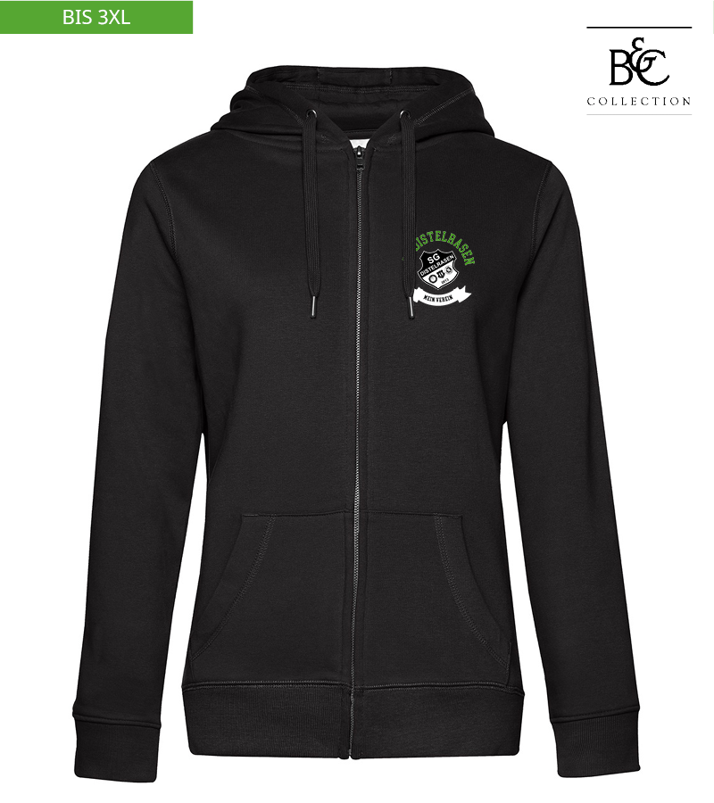 B&C Damen Zipped Hoodie Black Pure "Bono"