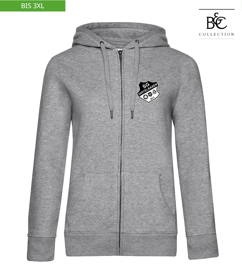 B&C Damen Zipped Hoodie Heather Grey "Anton"