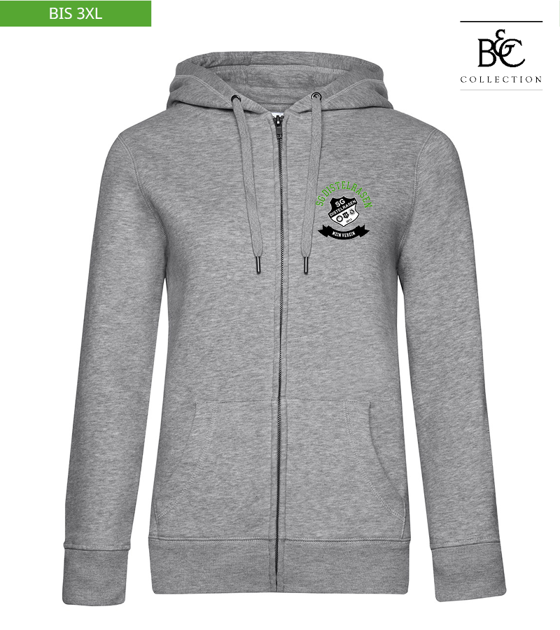 B&C Damen Zipped Hoodie Heather Grey "Bono"