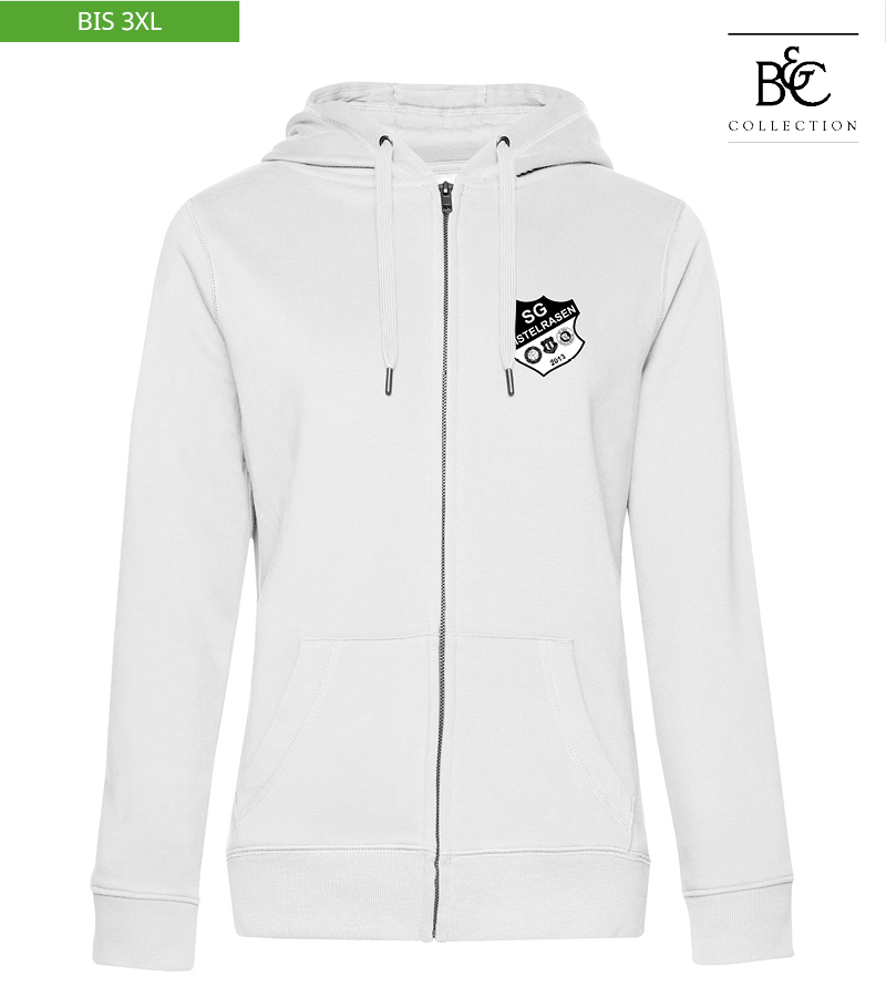 B&C Damen Zipped Hoodie White "Anton"