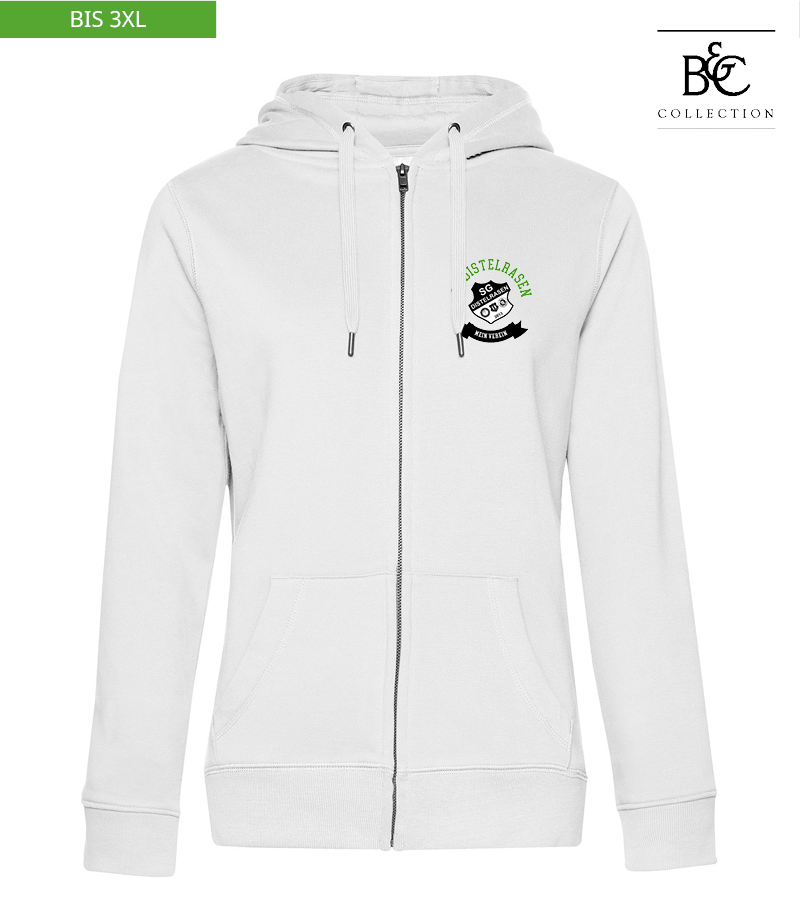 B&C Damen Zipped Hoodie White "Bono"