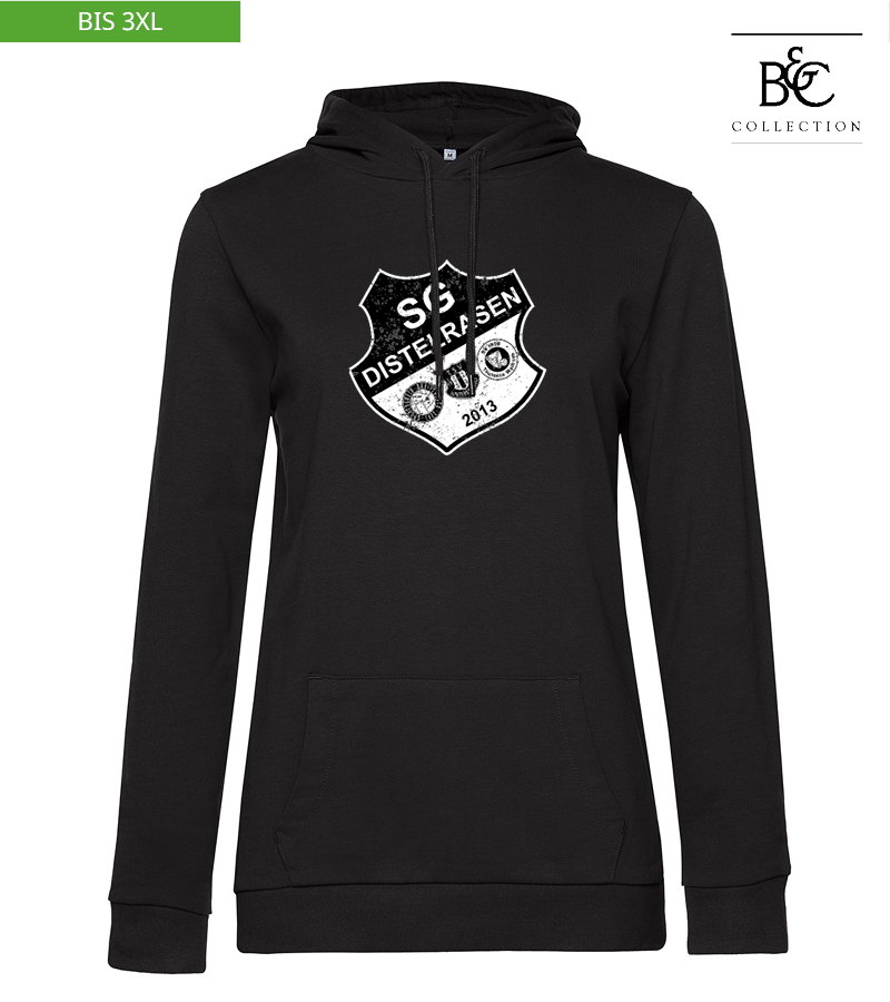 B&C Damen Hoodie Black Pure "Uwe Frontprint"