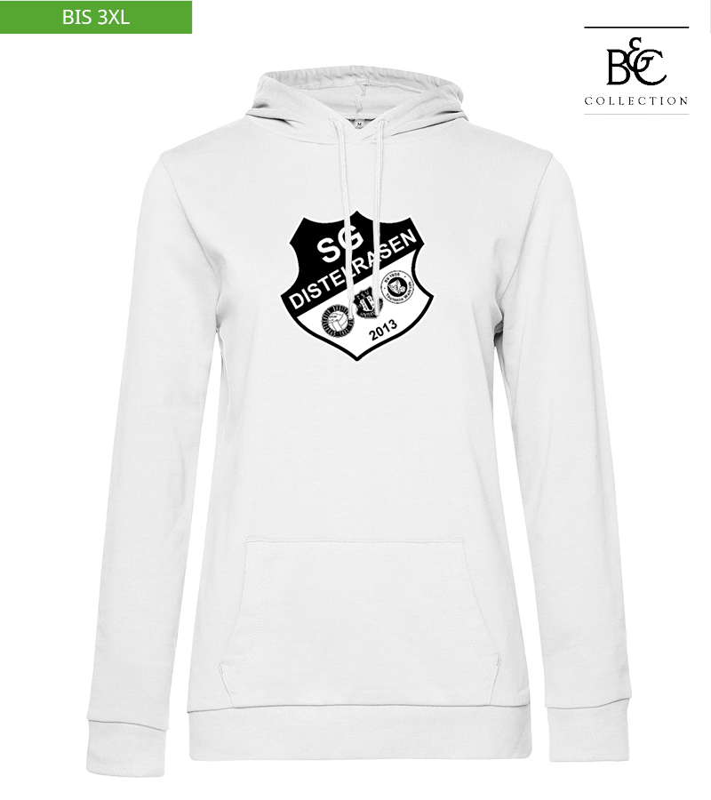 B&C Damen Hoodie White "Anton Frontprint"
