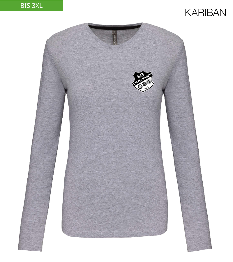 Kariban Damen Langarmshirt Oxford Grey "Anton"
