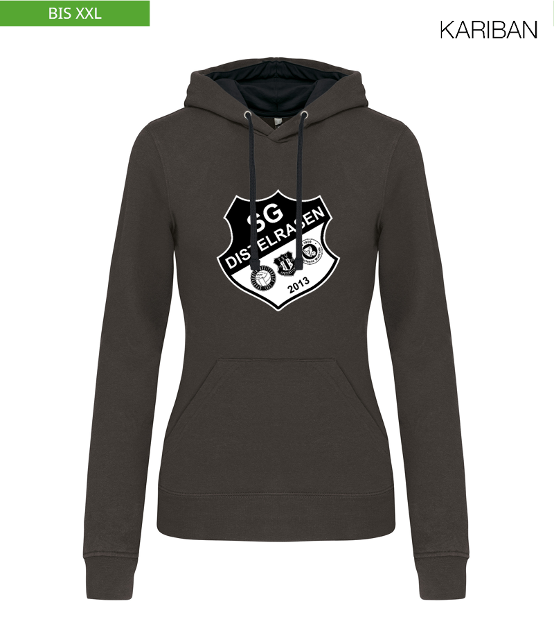 Kariban Damen Hoodie Dark Grey Black "Anton Frontprint"