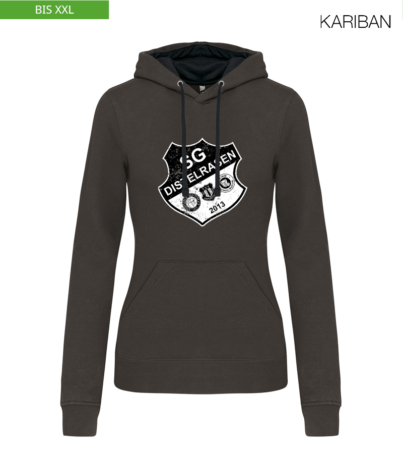 Kariban Damen Hoodie Dark Grey Black "Uwe Frontprint"