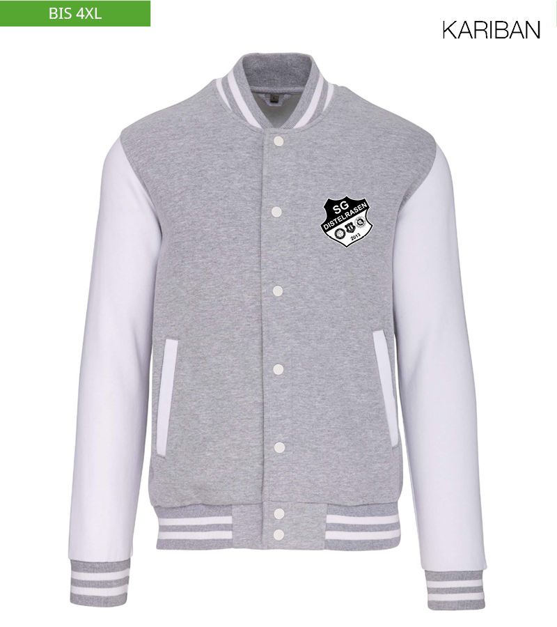 Kariban Unisex Collegejacke Oxford-Grey White "Anton"
