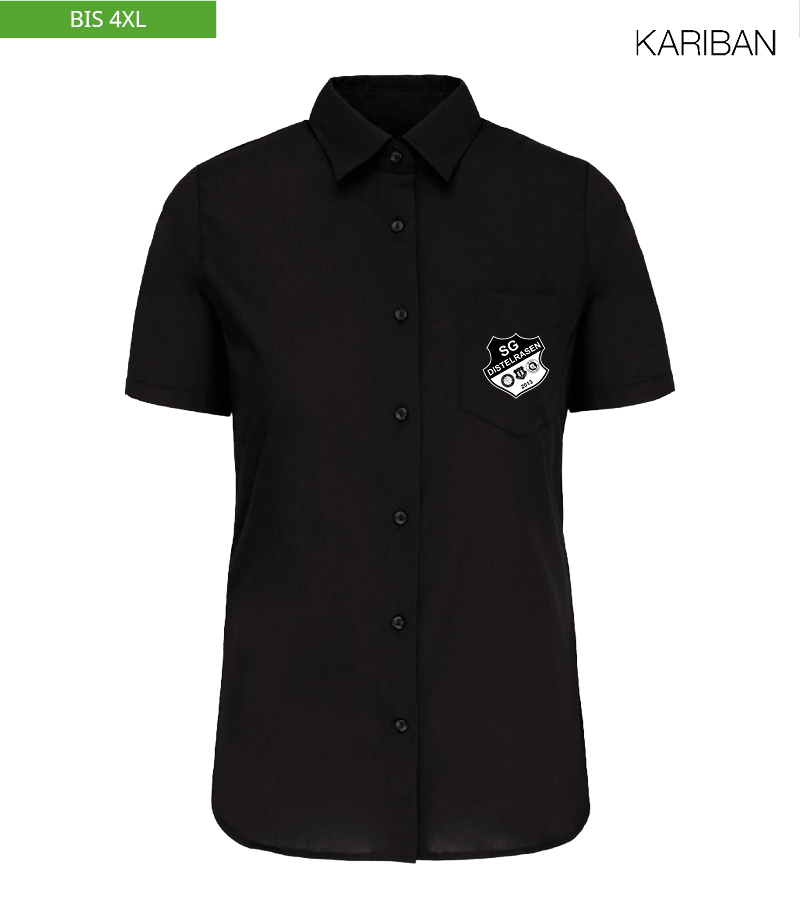 Kariban Damen Kurzarmbluse Black "Anton"