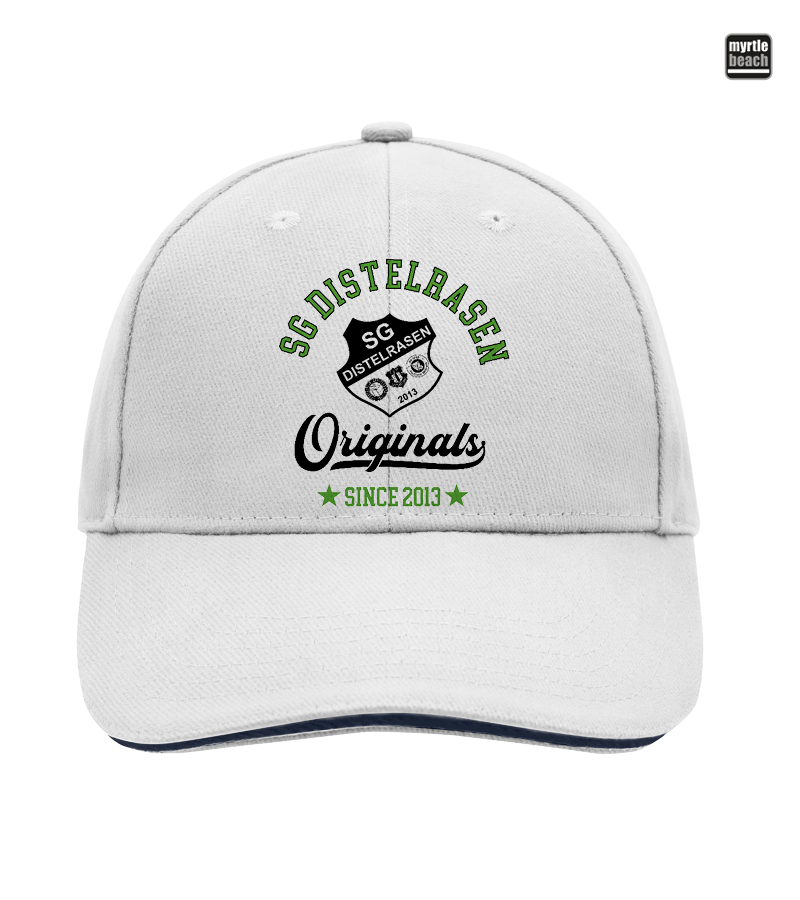 Myrtle Beach Unisex 6 Panel Sandwich Cap White "Jacob"