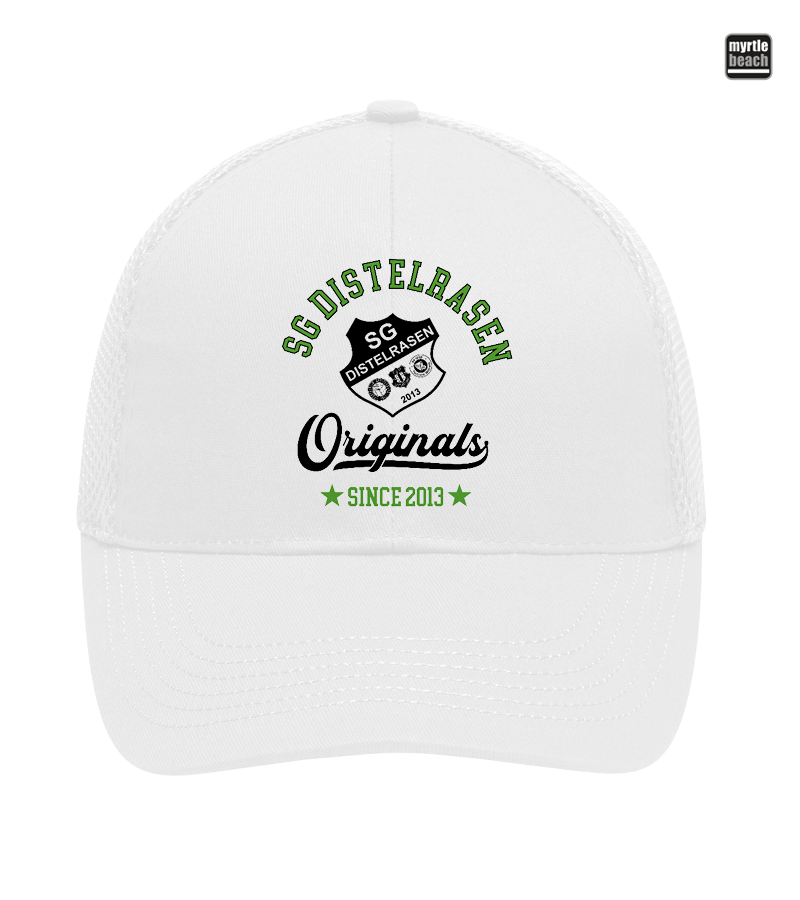 Myrtle Beach Unisex 6 Panel Air Mesh Cap White "Jacob"