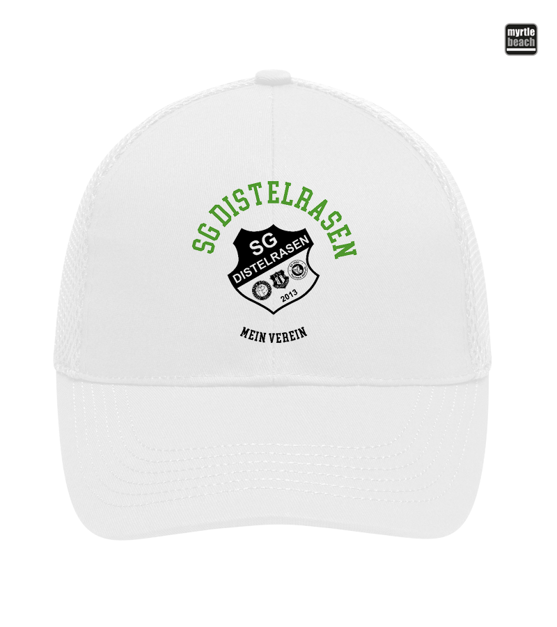 Myrtle Beach Unisex 6 Panel Air Mesh Cap White "Bono"