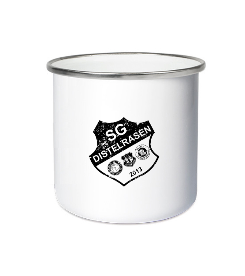 Emailletasse White Silver "Uwe" A