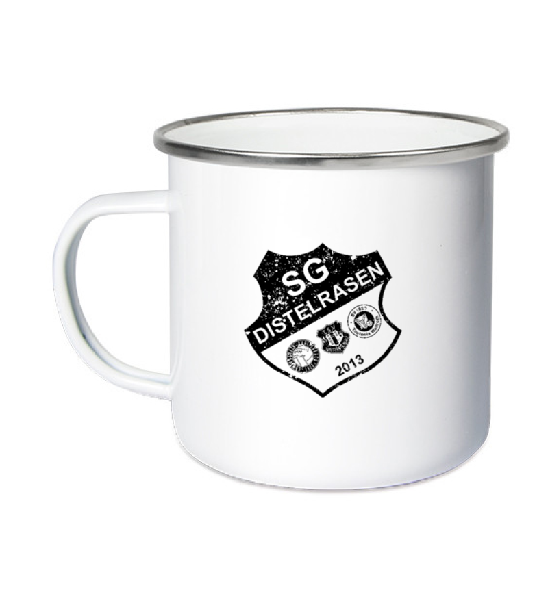 Emailletasse White Silver "Uwe" B