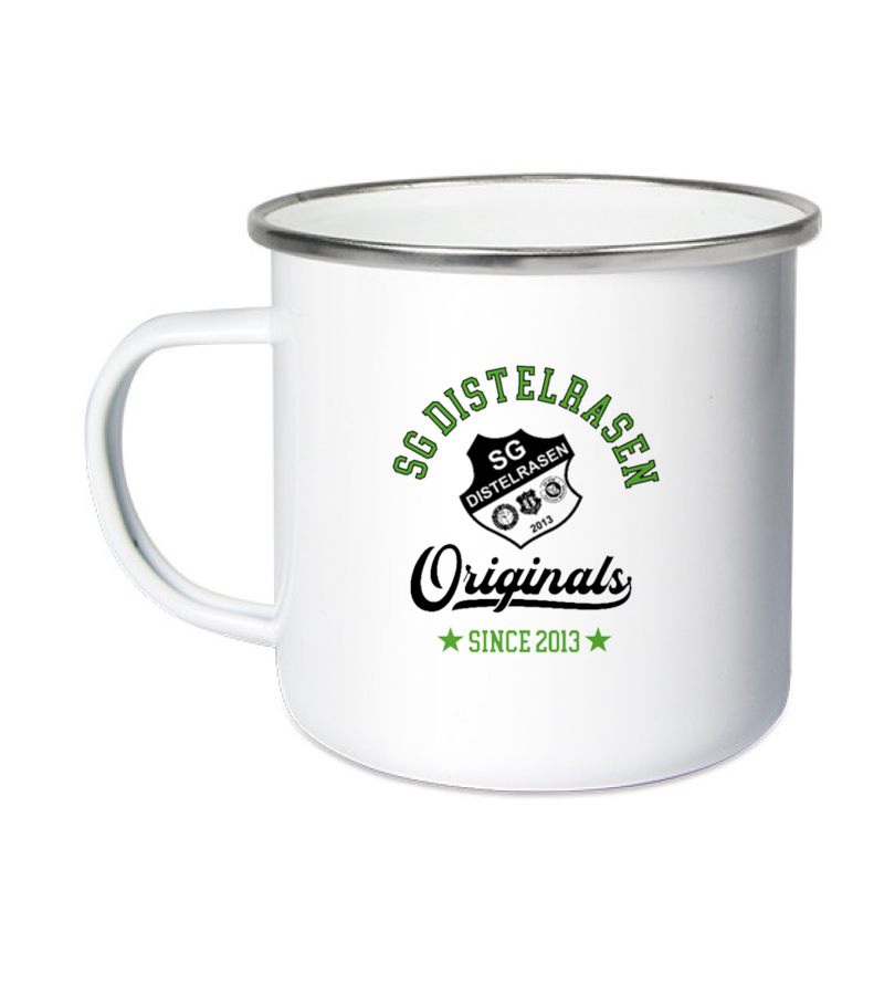 Emailletasse White Silver "Jacob" B