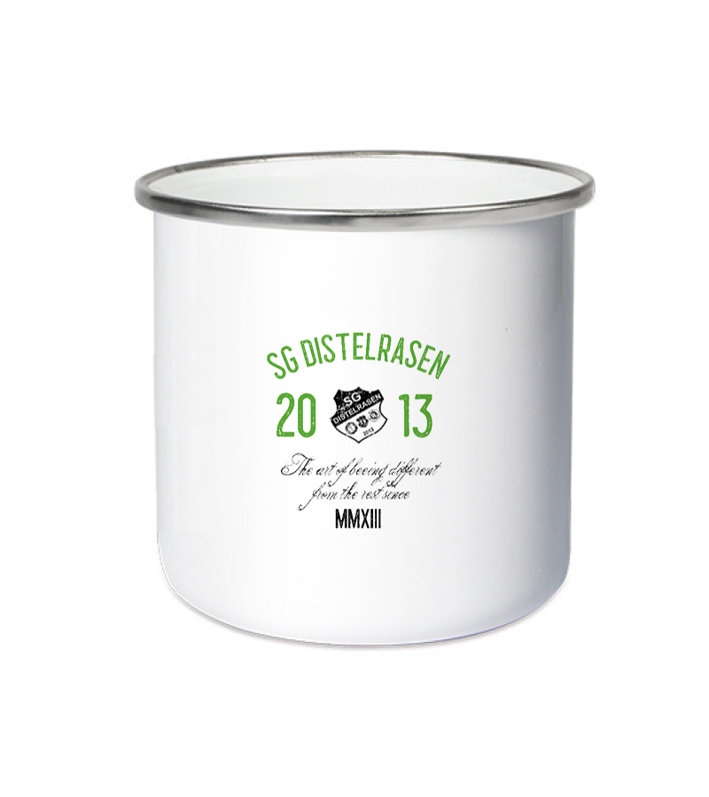 Emailletasse White Silver "Isack" A