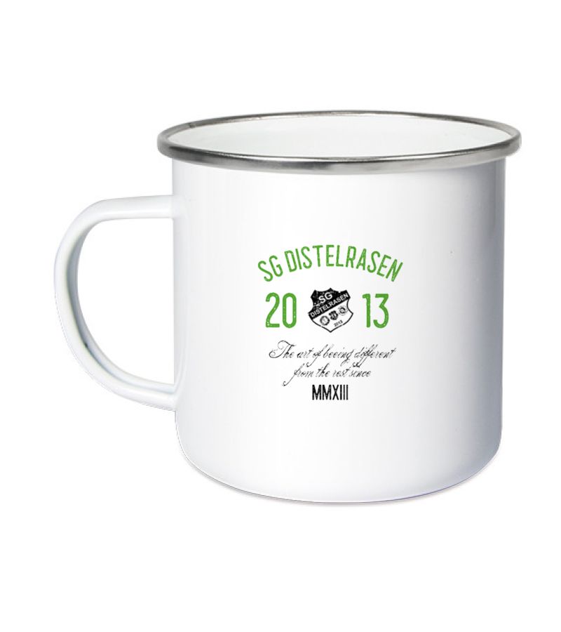 Emailletasse White Silver "Isack" B