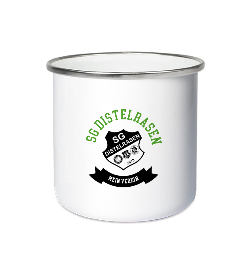 Emailletasse White Silver "Bono" A