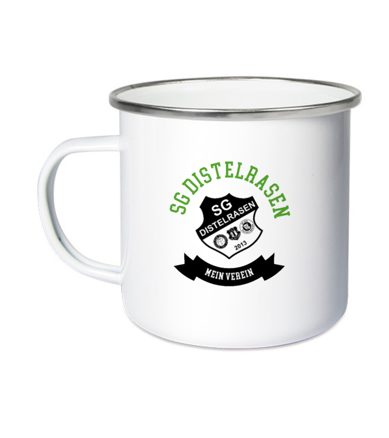 Emailletasse White Silver "Bono" B